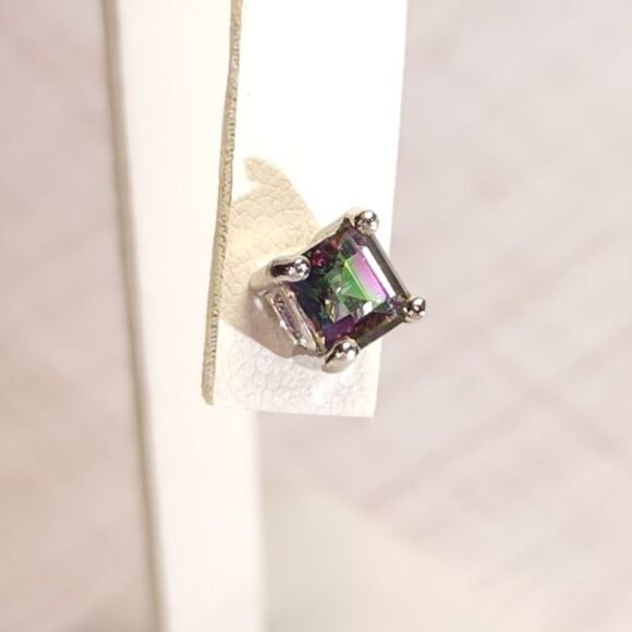 Mystic Gemstone Square Stud Earrings - Picture 7 of 8